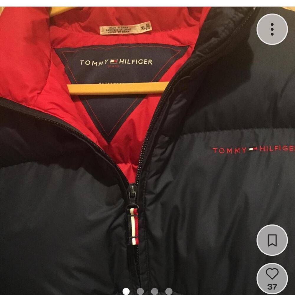 Tommy Hilfiger down puffer jacket, red white blue XL
